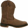 Rocky Worksmart Unlined Western Boot, DARK BROWN, W, Size 9.5 RKW0346